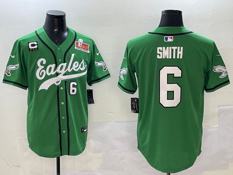 Men Philadelphia Eagles 6 Smith Green three generations Jointly Name 2025 Nike Limited NFL Jersey style 3